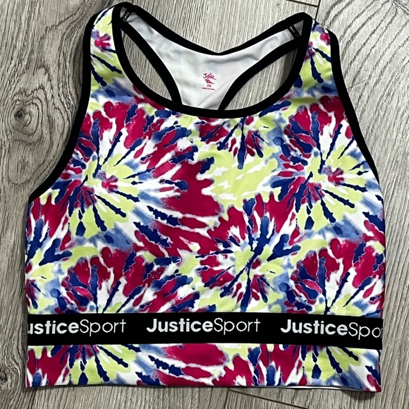 Justice Other - Justice Sport Tie-Dye Sports Bra - Red, Blue, Yellow